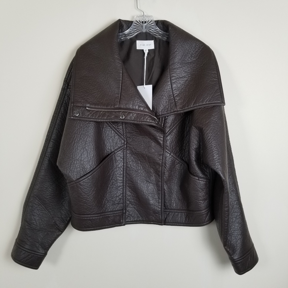 Dear John Kingston Vegan Leather Jacket Large New - Picture 4 of 9
